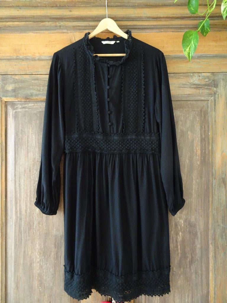 Zwarte boho bohemian jurk van CREAM maat 40, Ophalen of Verzenden, Zo goed als nieuw, Maat 38/40 (M), Zwart