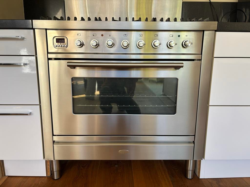 Boretti gasfornuis 90cm - 6 pits met wokbrander, Ophalen, Gebruikt, 60 cm of meer, Gas