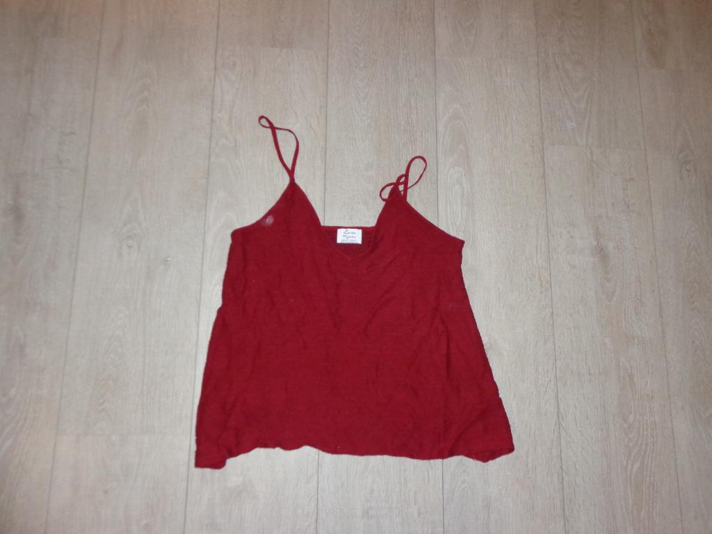 bordeauxrode damestop van ZARA, maat M, Ophalen of Verzenden, Gedragen, Maat 38/40 (M), Zonder mouw