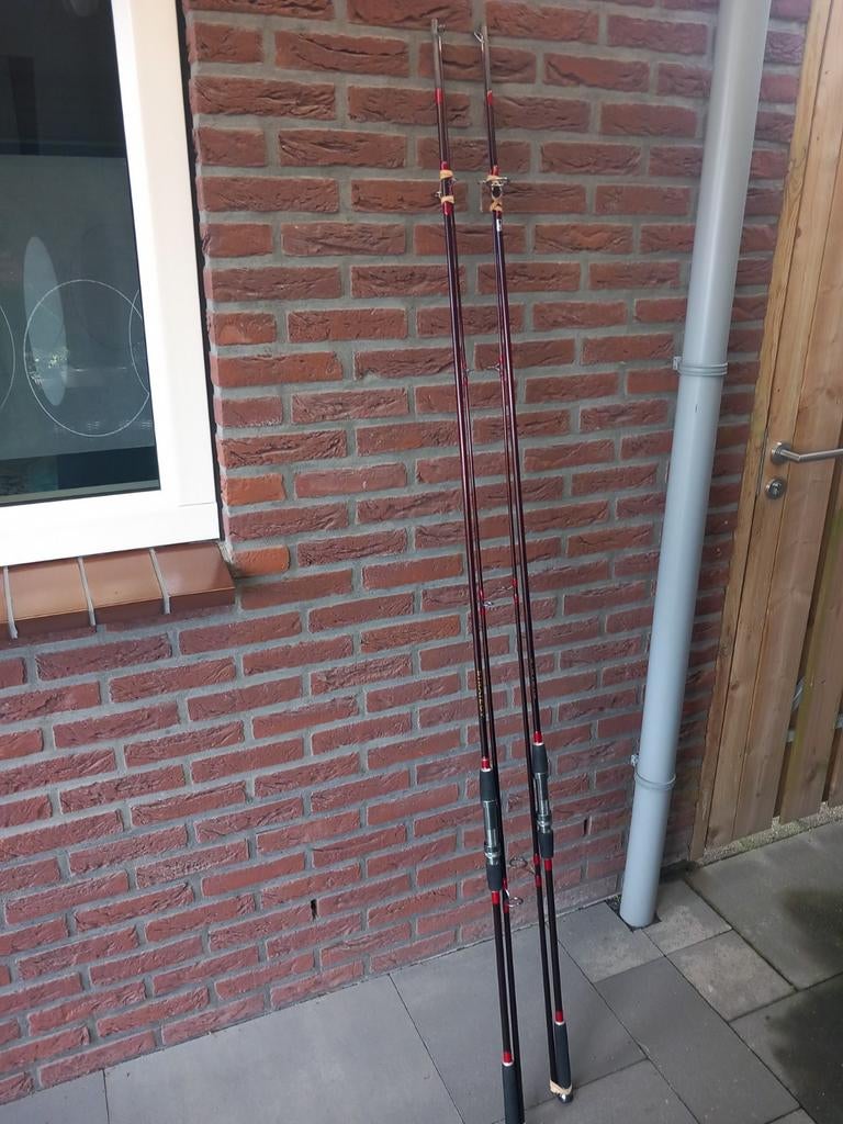 2 Schitterende 12ft Strategy/Spro Karperhengels., Watersport en Boten, Hengelsport | Karpervissen, Gebruikt, Werphengel, Ophalen