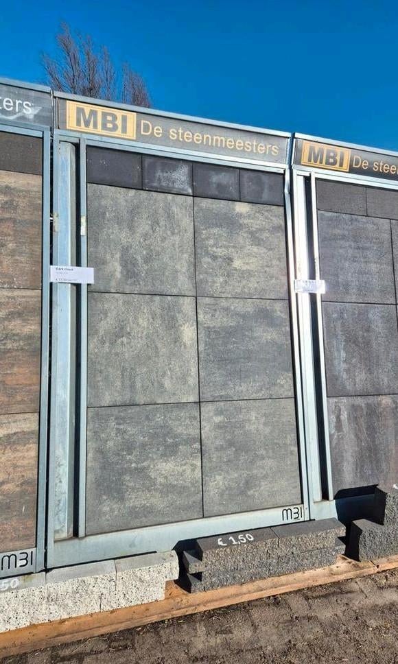 Terrastegels grijs gemeleerd 60x60x4 tuintegel s-partij, Nieuw, Ophalen of Verzenden, 10 m² of meer, Beton