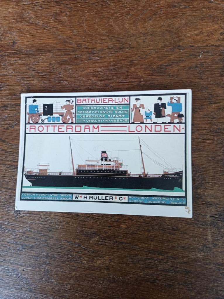 20-i.Rotterdam-Londen. Batavierlijn, Ophalen of Verzenden, Gebruikt, Kaart, Foto of Prent