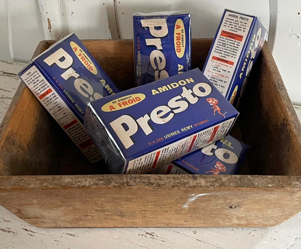 Brocante oude volle verpakking PRESTO Stijfsel, Ophalen of Verzenden