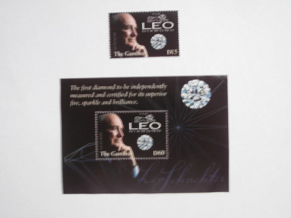 GAMBIA 2003; zegel + blok The Leo Diamond, Verzenden, Postfris, Overige thema's