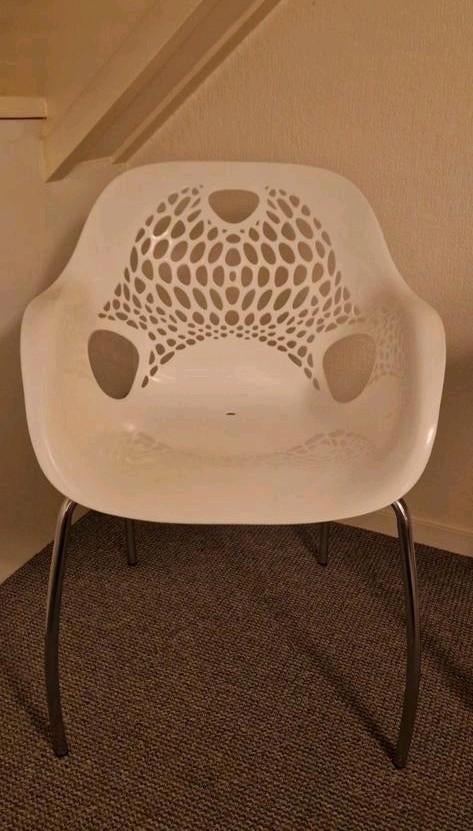 Design geperforeerd kunststof stoel, Ophalen, Kunststof, Wit, Zo goed als nieuw