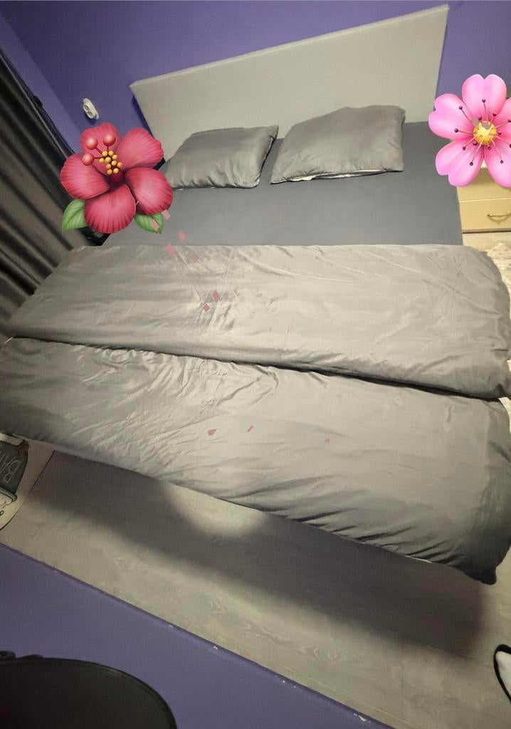 Mooie Bed en Witgoed,Lampen, Huis en Inrichting, Slaapkamer | Bedden, Ophalen, Tweepersoons, Zie op het foto, Zo goed als nieuw