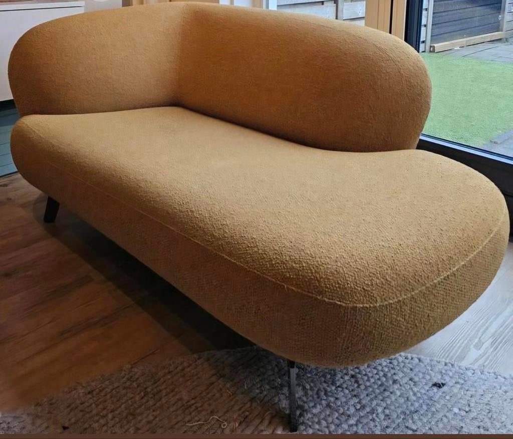 Leolux Flint Divan design bank Nieuwstaat leolux stof mondo, Ophalen, Lounge design on stock artifort stijl, 150 tot 200 cm, Tweepersoons