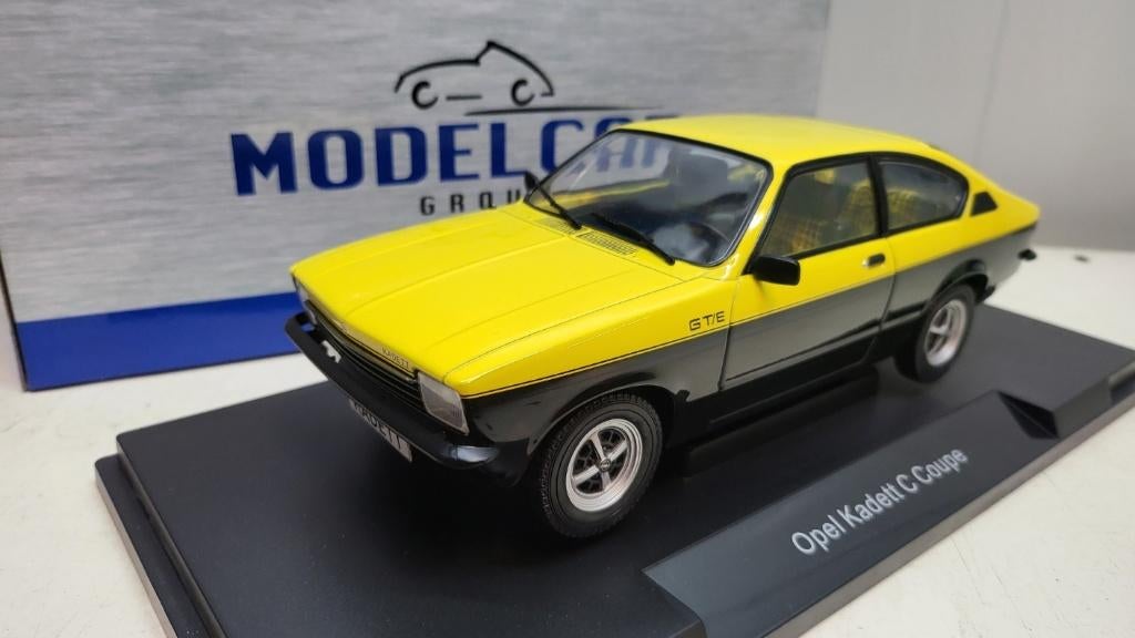 Opel Kadett C Coupe GT/E, geel/zwart, 1975 1:18, Ophalen of Verzenden, Nieuw, Auto, Overige merken