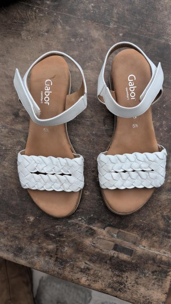 Gabor slippers wit leer maat 5 1/2, Ophalen of Verzenden