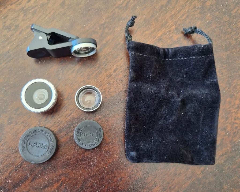 Universele telefoonlens kit (fish eye, wilde, macro lens), Audio, Tv en Foto, Fotografie | Lenzen en Objectieven, Ophalen of Verzenden