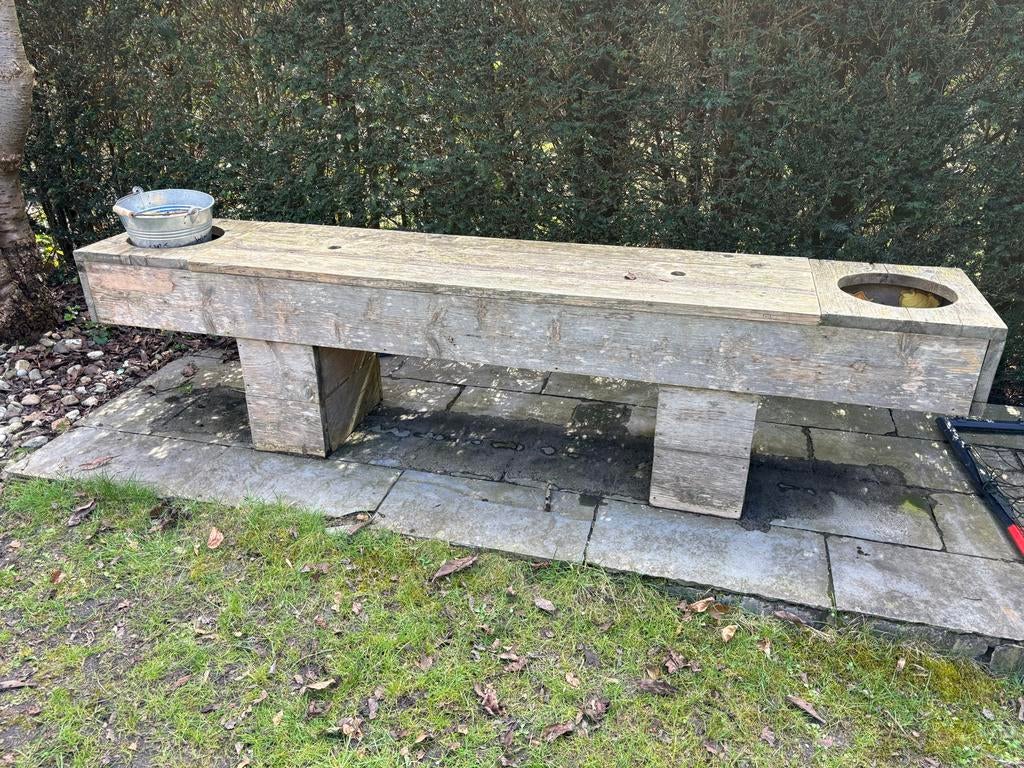 Houten zandbak, Ophalen, Gebruikt