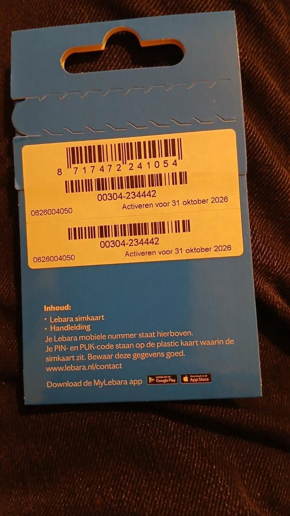 Lebara Simkaart 0626004050 top nummer Gratis Verzending!!, Verzenden, Nieuw, KPN, Simkaart