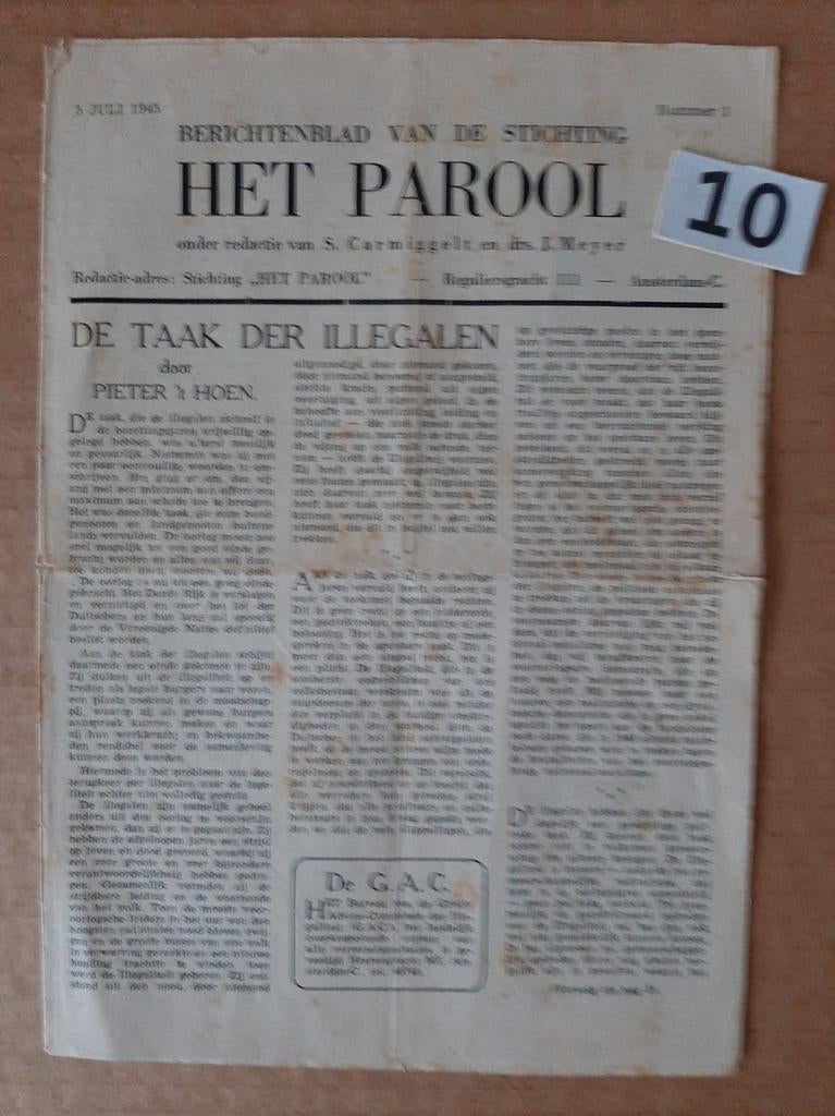 Verzet     Het Parool nr 2 1945, Ophalen of Verzenden, Landmacht, Nederland, Boek of Tijdschrift