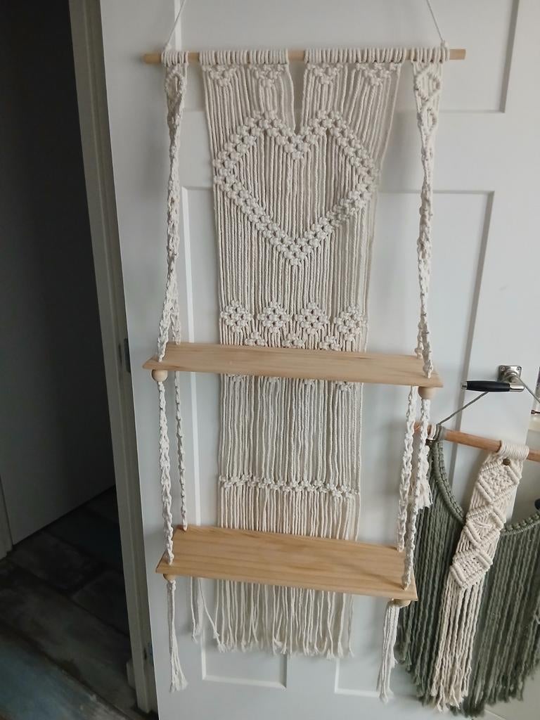 Macrame plantenhanger, boekenrek, Ophalen of Verzenden, Nieuw