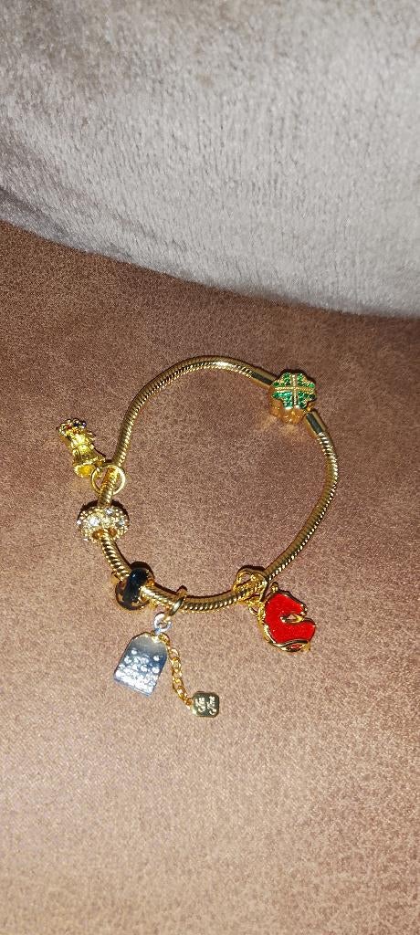 Bedel armband met bedeld, Nieuw, Ophalen of Verzenden, Goud, Met bedels of kralen