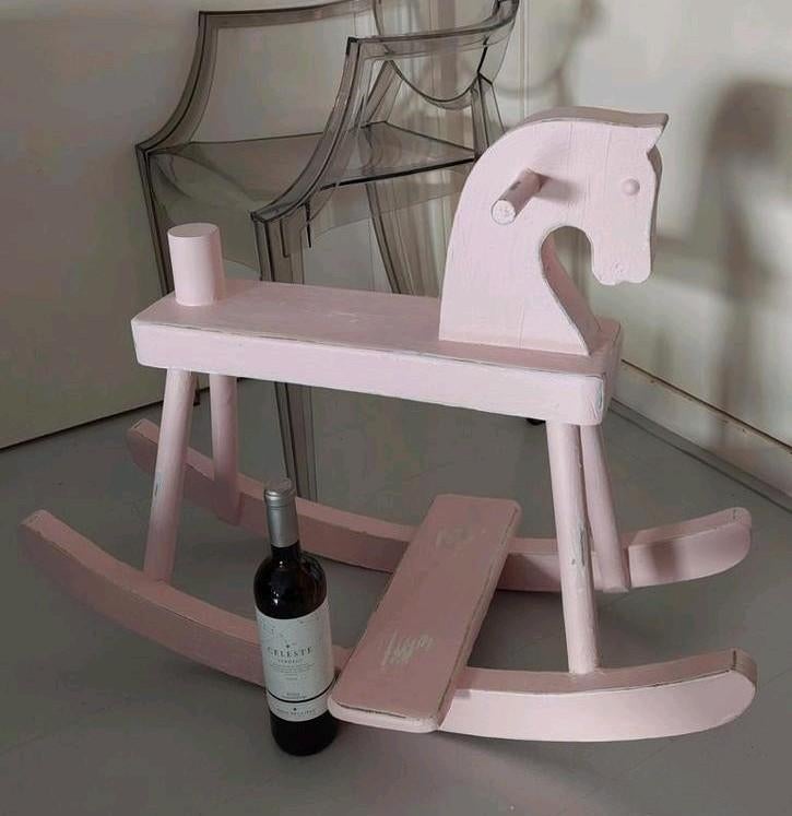Hobbelpaard Schommelpaard Roze Paard Brocante Vintage, Ophalen