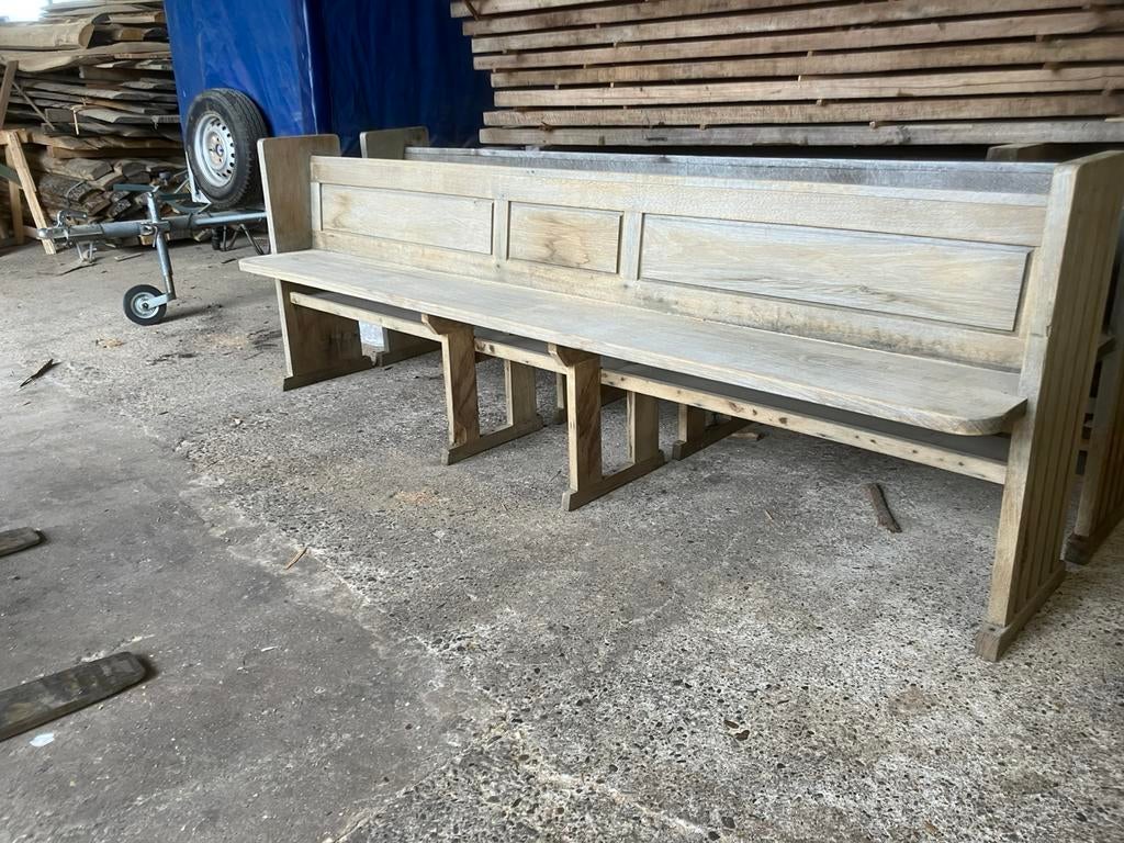 Eiken bank kerk bank, Ophalen, Zo goed als nieuw, Hout