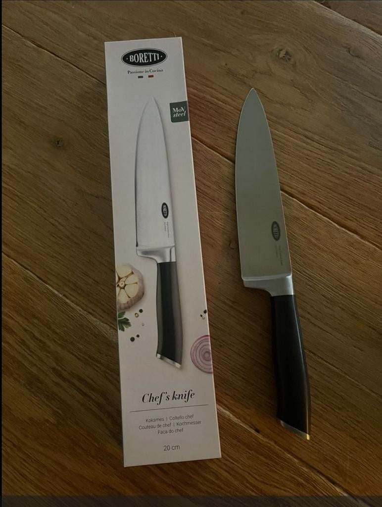 Nieuw Boretti Koksmes - Topkwaliteit!, Huis en Inrichting, Keuken | Bestek, Nieuw, Ophalen of Verzenden, Rvs of Chroom, Vaatwasserbestendig