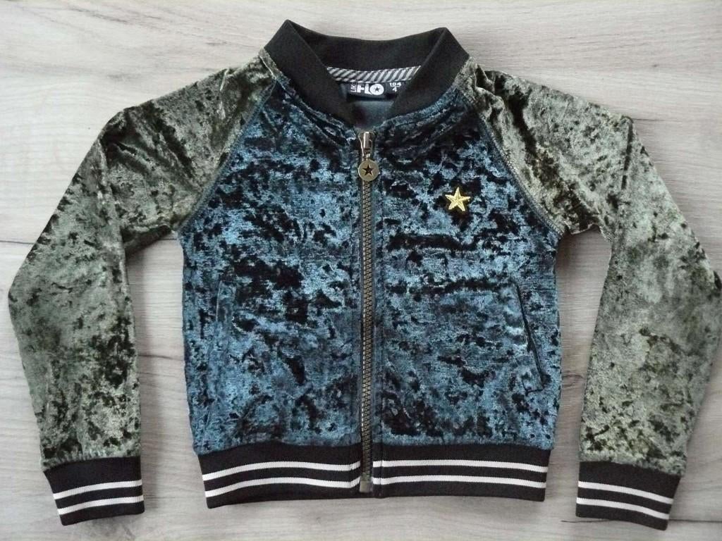 Crushed velvet bomber jacket/vest van Like Flo maat 104., Meisje, Trui of Vest, Ophalen of Verzenden, Zo goed als nieuw