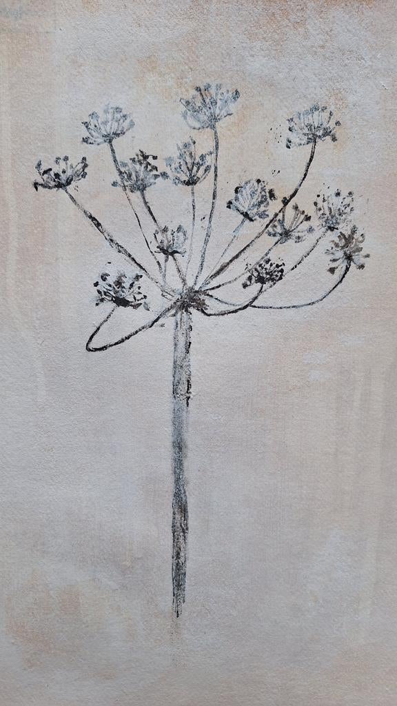 Handgemaakt Schilderij Bloem Natuur Japandi Stoer sober, Ophalen of Verzenden