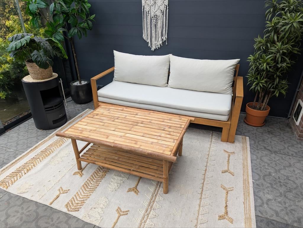 Nette Bamboe tafel, Ophalen, Zo goed als nieuw, Rechthoekig, Overige materialen