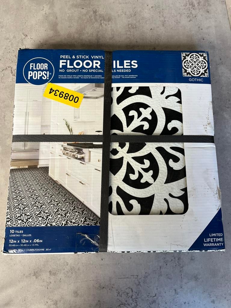 Peel & Stick Vinyl Vloertegels FloorPops! Gothic 20 stuks, Ophalen of Verzenden, Nieuw, Keramiek, Vloertegels
