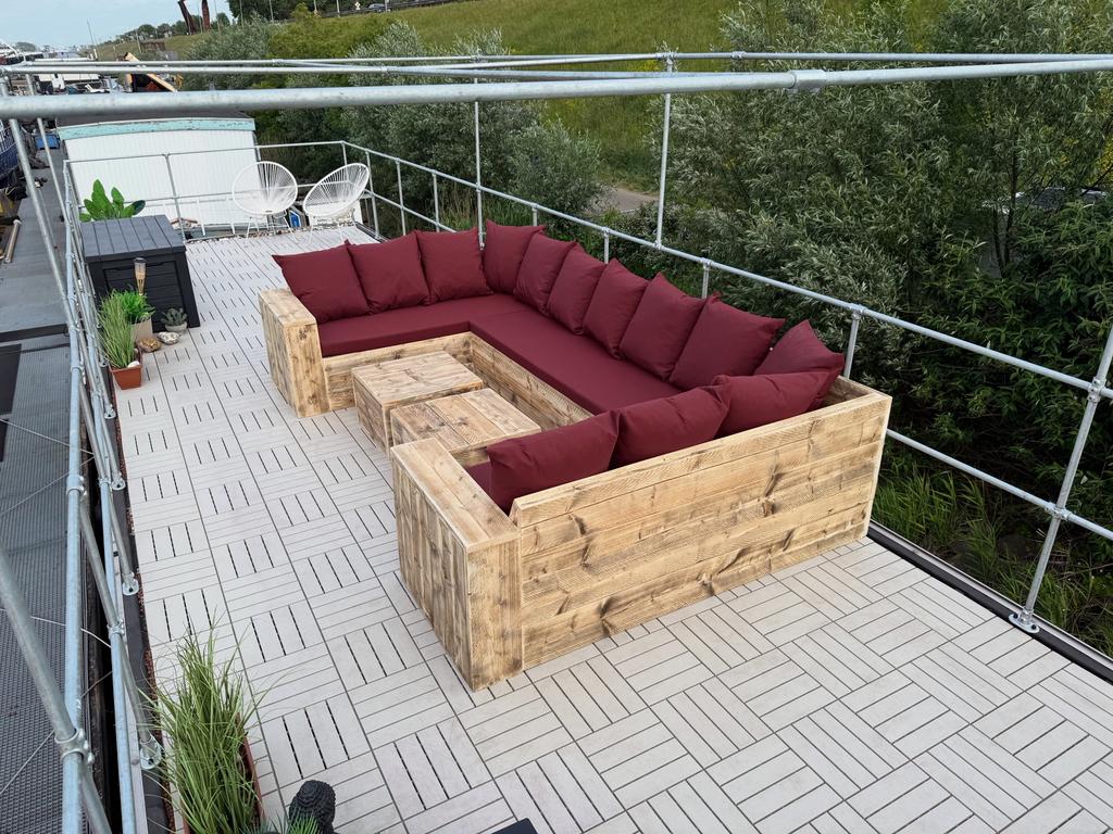 Steigerhout Loungeset Loungebank Lounge Hoekbank Tuinmeubels, Steigerhout, Nieuw, Ophalen of Verzenden, Eettafel