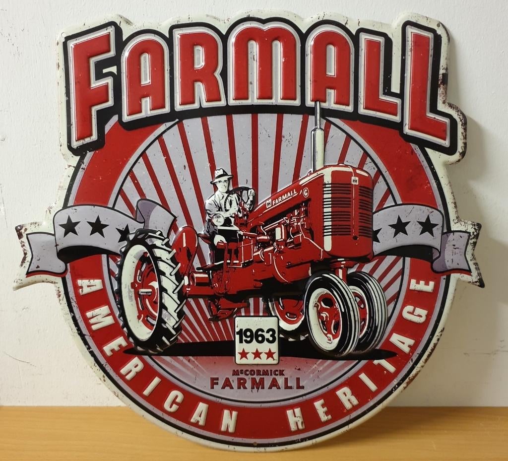 Farmall McCormick tractor relief reclamebord van metaal deco, Reclamebord, Info@deconoord.nl, Deco Noord, Nieuw