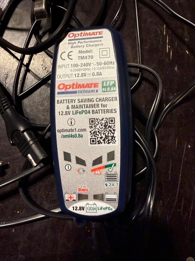 Optimate 12V Lithium TM470 Druppellader Motor, Ophalen, Gebruikt, Universele onderdelen