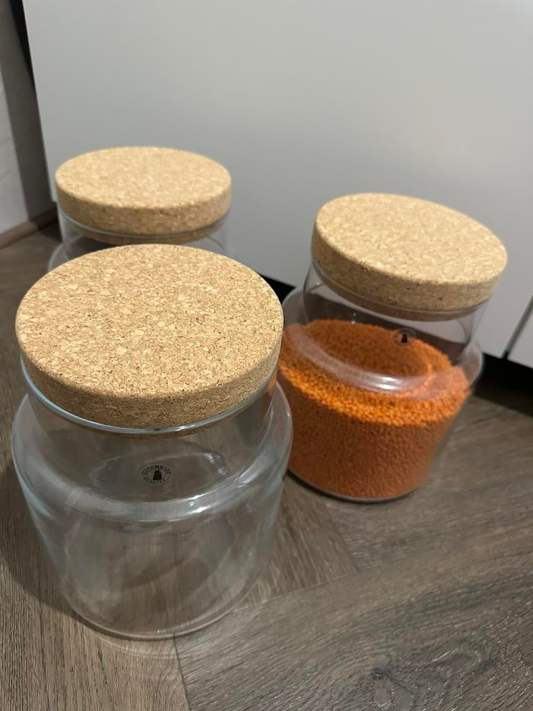 Voorraadpotten glas met deksel, Ophalen of Verzenden, Zo goed als nieuw