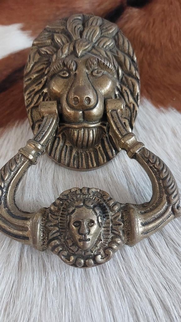 Antieke koperen deurklopper, Ophalen of Verzenden