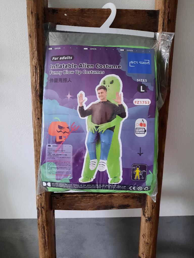 Opblaasbare Alien Feestpak nieuw, Kleding | Heren, Carnavalskleding en Feestkleding, Carnaval, QCS, Nieuw, Overige maten