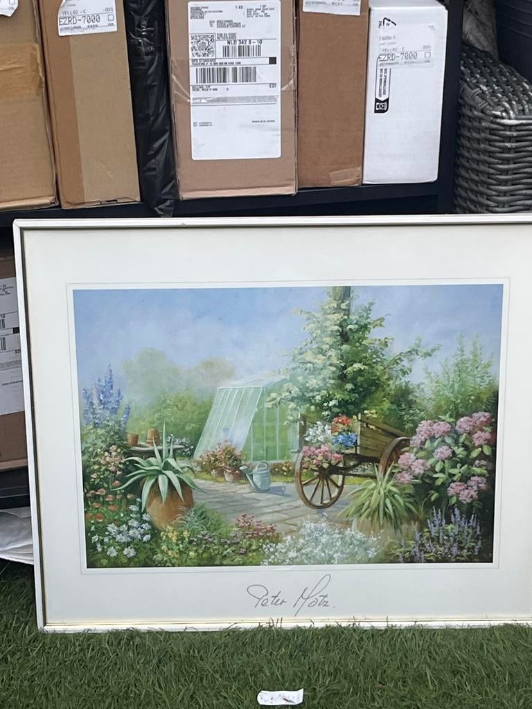 Peter Motz Tuin Print Ingelijst, Antiek en Kunst, Kunst | Schilderijen | Klassiek, Ophalen