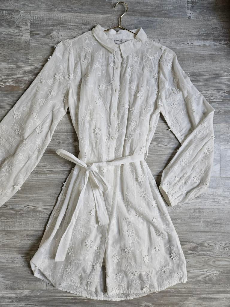 Cotton Club jurkje wit bloemen zomer S, Kleding | Dames, Jassen | Zomer, Wit, Ophalen of Verzenden, Zo goed als nieuw, Maat 36 (S)