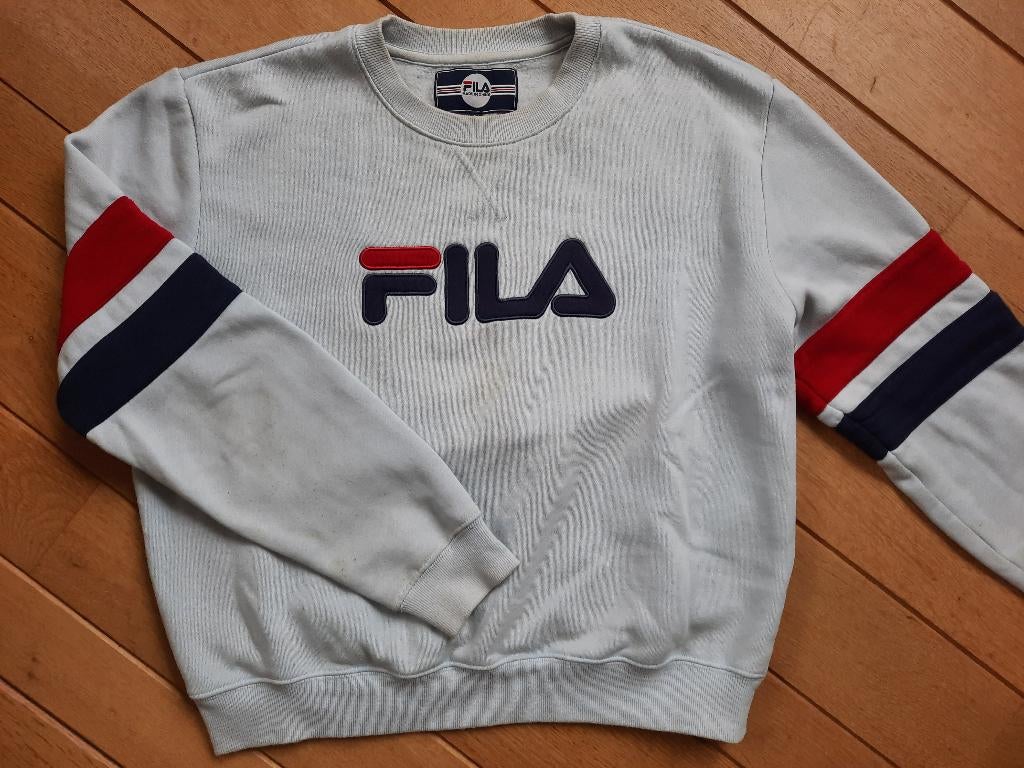 Vintage - Old School - FILA sweater licht blauw maat L, Blauw, Ophalen of Verzenden, Zo goed als nieuw, Fila