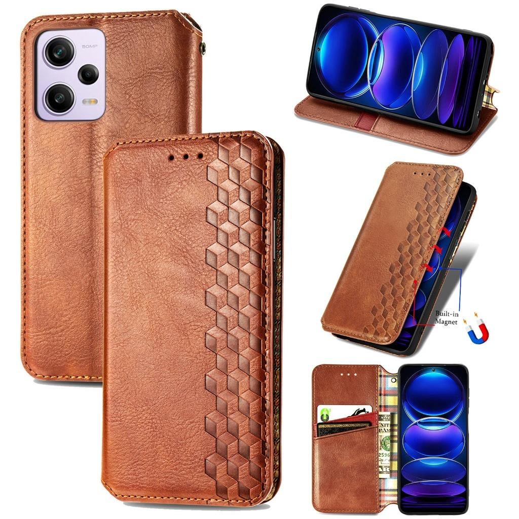 Luxe PU Lederen Wallet Case Set voor Poco X5 Pro 5G _ Bruin, Telecommunicatie, Mobiele telefoons | Hoesjes en Frontjes | Overige merken