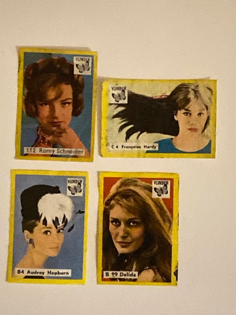 Vintage Vlinder plaatjes - Romy Schneider, Audrey Hepburn, Ophalen of Verzenden, Gebruikt, Gebruiksvoorwerp