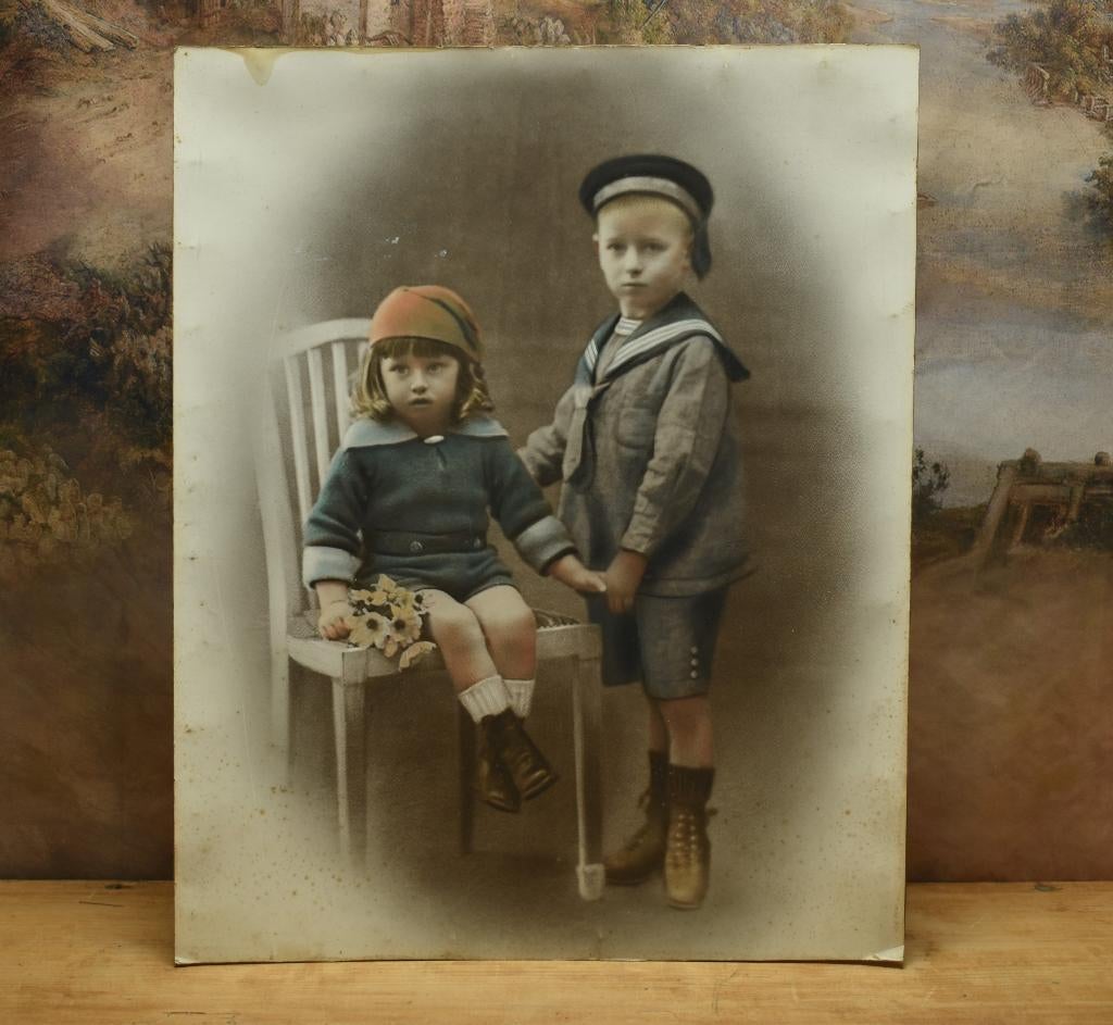 Oude Grote Kinder Portretten."Uit Aletta's Tijd", Antiek en Kunst, Ophalen of Verzenden