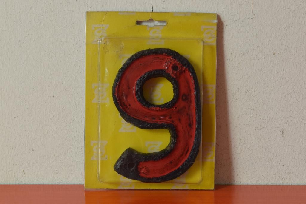 Retro vintage kunsthars jaren 70 huisnummer - 6 of 9, Ophalen of Verzenden