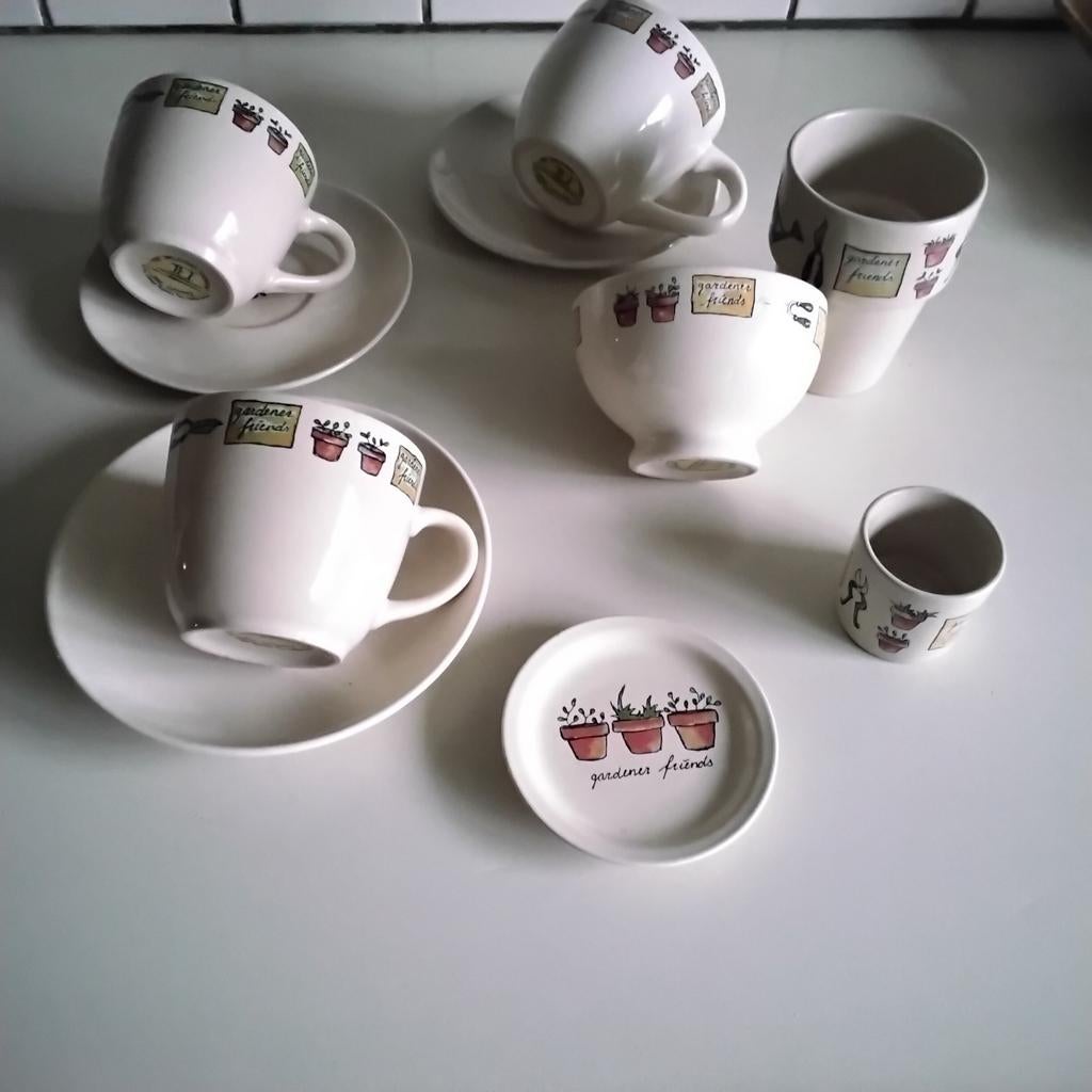 Jet gardener friends   items, Ophalen of Verzenden, Zo goed als nieuw, Overige stijlen, Kop(pen) en/of Schotel(s)