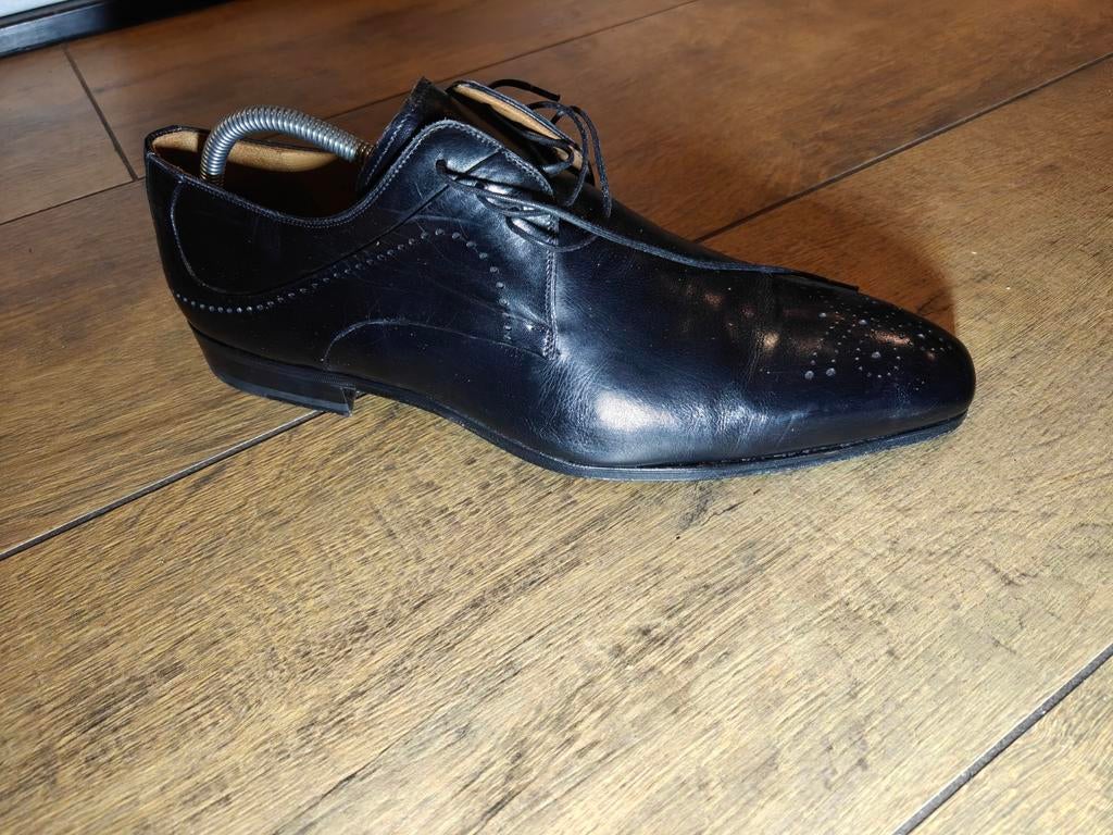 Magnanni lederen schoenen maat 45 46 zwart, Kleding | Heren, Schoenen, Ophalen of Verzenden, Zo goed als nieuw, Bruin