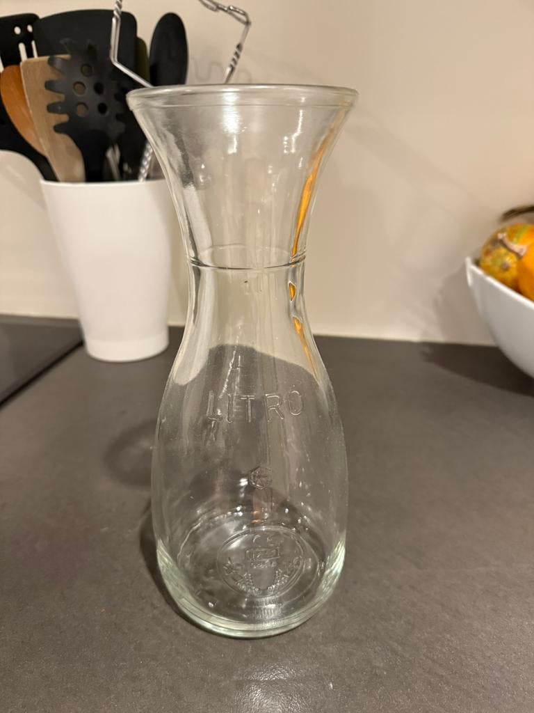 Water kan/Sangria glazen kan of Vaas, Glas of Glazen, Gebruikt, Ophalen of Verzenden, Glas