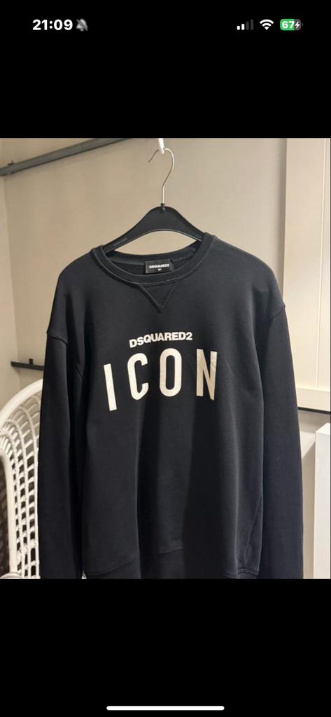 Dsquared2 Trui Zwart Maat S/M, Ophalen of Verzenden, Zo goed als nieuw, Maat 46 (S) of kleiner, Zwart