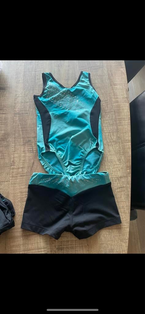 Turnpakje Maat 104, Sport en Fitness, Turnen, Blauw, Ophalen of Verzenden, Zo goed als nieuw, Kleiner dan kindermaat 122