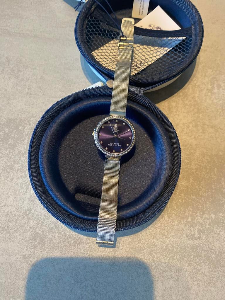 U.S. Polo Assn. Horloge Blauw/Zilver - Nieuw!, Overige merken, Staal, Verzenden, Polshorloge
