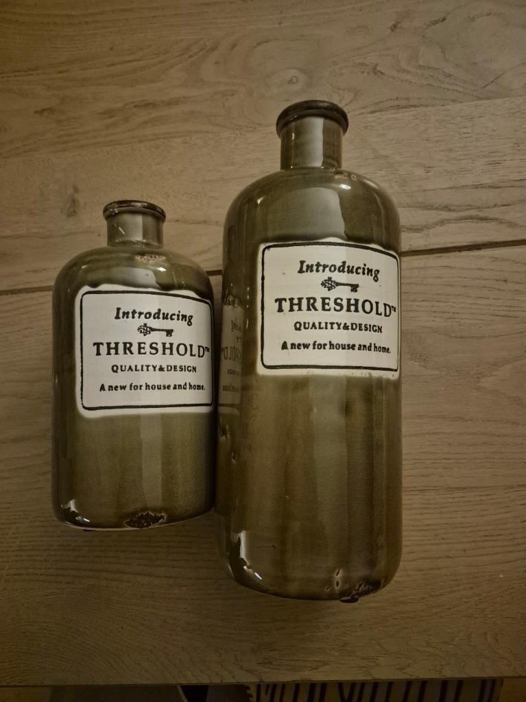 Groene vazen, Ophalen, Steen, Zo goed als nieuw, Minder dan 50 cm