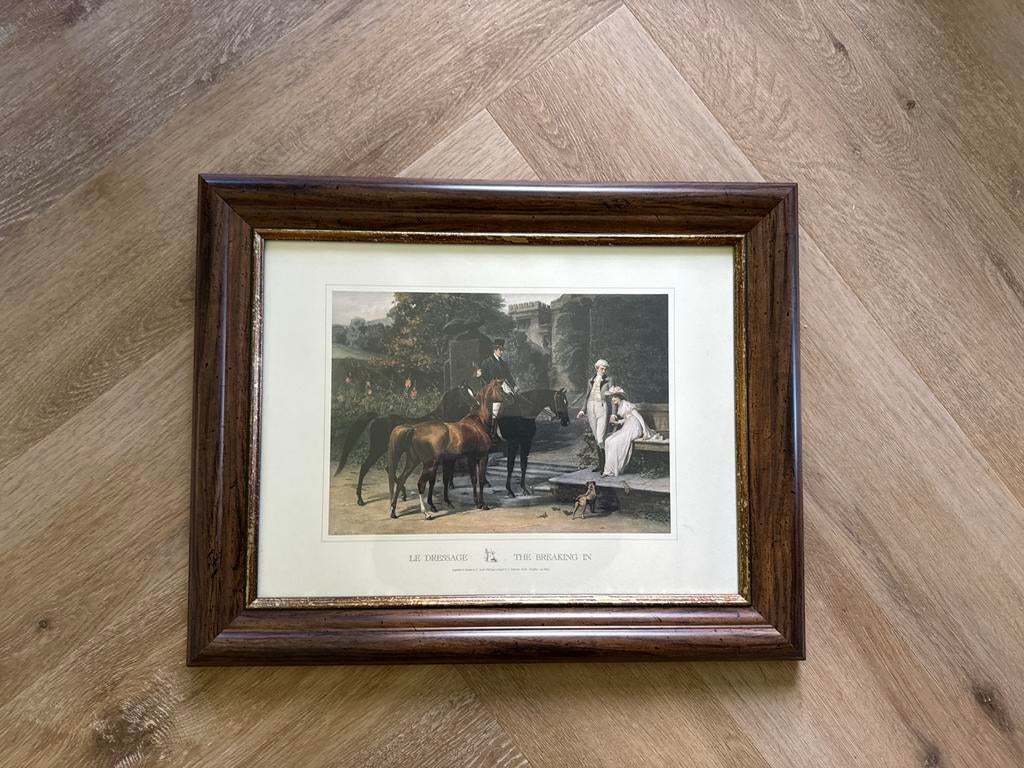 Ingelijste print 'Le Dressage / The Breaking In', Antiek en Kunst, Kunst | Schilderijen | Klassiek, Ophalen of Verzenden