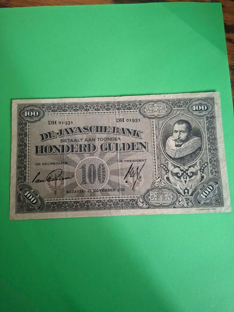 100 gulden J.P.Coen Nederlands Indië uit 1925 in ZF, Postzegels en Munten, Bankbiljetten | Nederland, Ophalen of Verzenden, 100 gulden