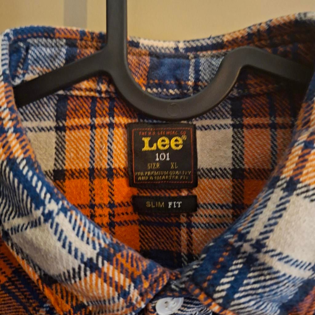 Lee 101 geruit overhemd slim fit XL, Kleding | Heren, Ophalen of Verzenden, Lee