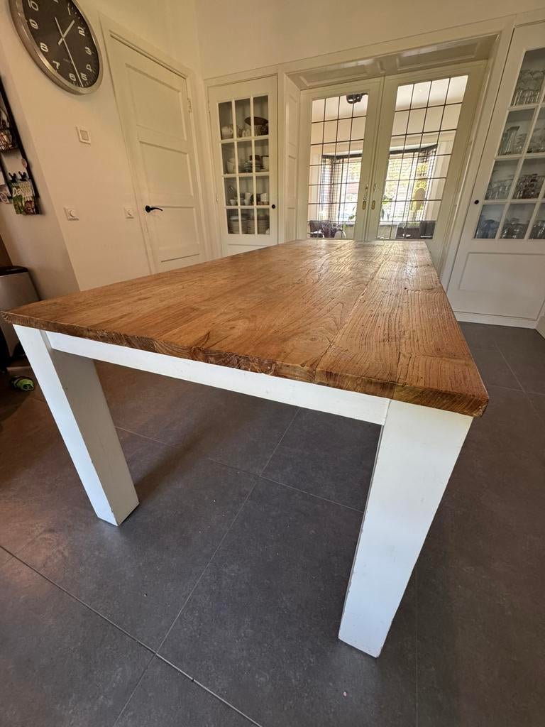 Eettafel 220x100 cm Riviera Maison stijl, Ophalen, Gebruikt, 200 cm of meer, 50 tot 100 cm